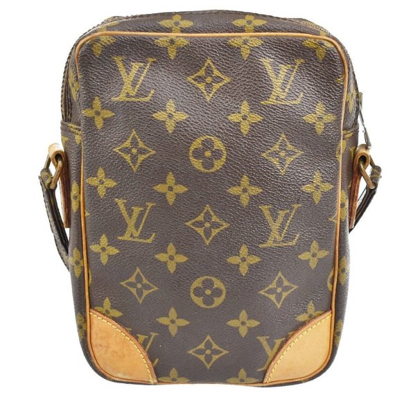Authentic LOUIS VUITTON Danube Shoulder Bag Monogram Leather Brown France - Picture 9 of 13